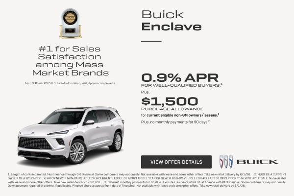 0.9% APR
FOR WELL-QUALIFIED BUYERS.1

Plus, $1,500 PURCHASE ALLOWANCE for current eligible non-GM...