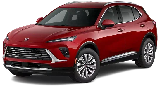 2026 Buick Envision Preferred AWD in red, front three-quarter view