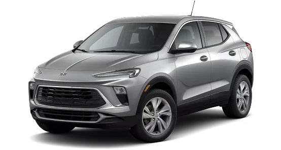 2026 Buick Encore GX Preferred in silver, front three-quarter view